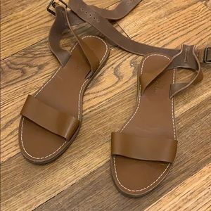 EUC Brown Leather Madewell Boardwalk Sandals